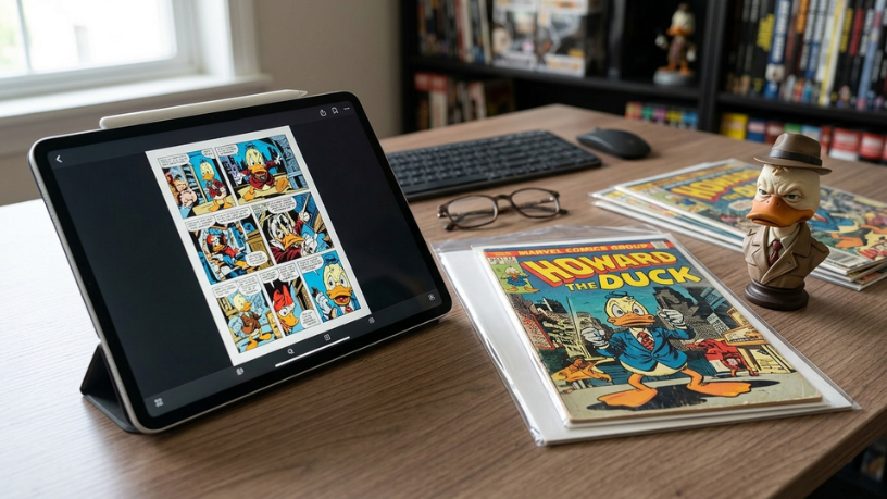 O lançamento digital de Howard, o Pato, mostra como leitura, colecionismo e tecnologia estão se encontrando no mercado de quadrinhos.